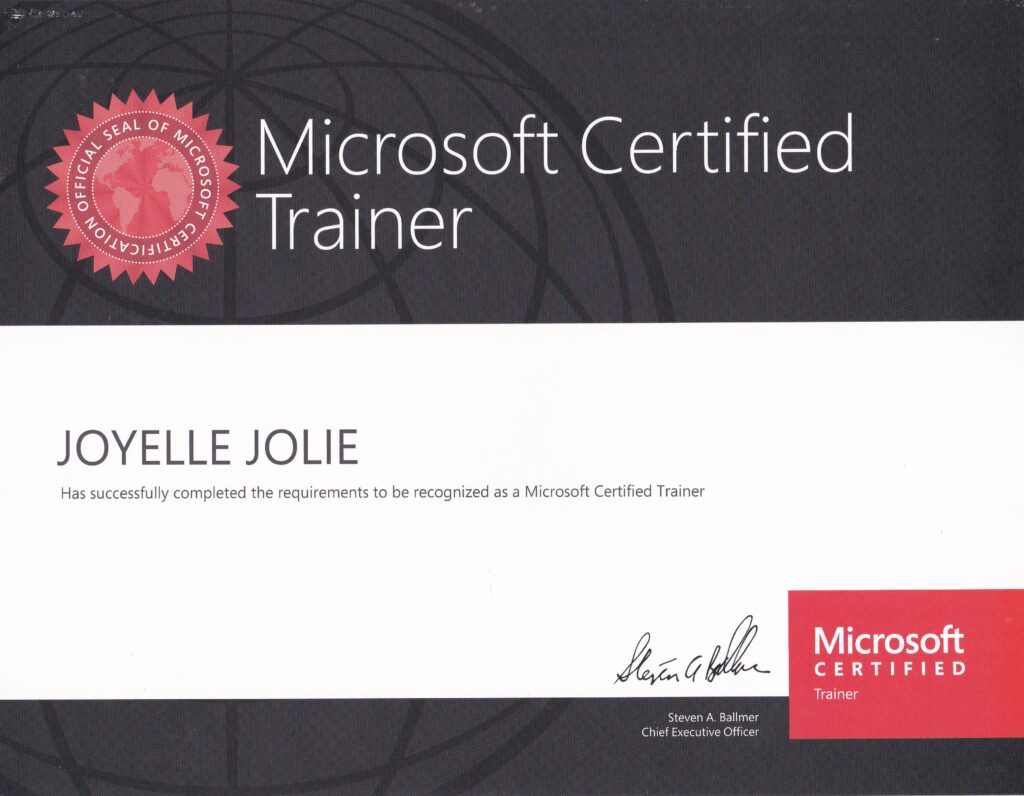 Microsoft Trainer Certificate