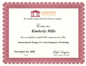 Langevin Instructional Design Certificate - Kimberly Mills